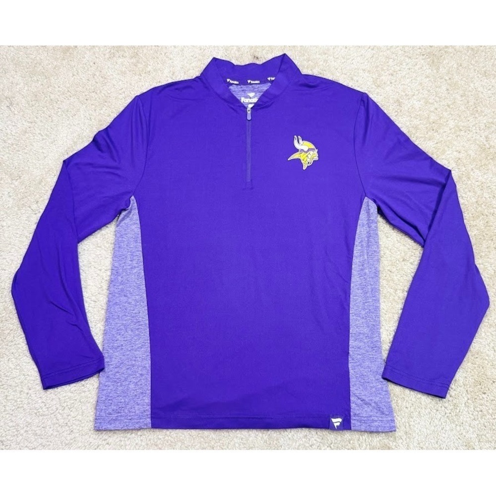Fanatics Minnesota Vikings Pullover Mens Medium Purple 1/4 Zip NFL